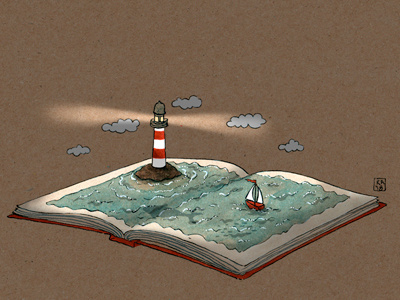 02 Lighthouse aquarell art cute decorative drawing editorial handdrawn illustration melancholy mixedmedia picturebookart watercolor