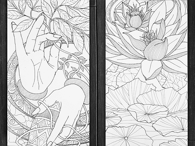 Guan Yin art black and white buddha buddhism design drawing freehand goddess illustration ink line art pen and ink