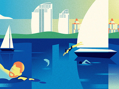 Gentle like Cote d’Azur #2 art deco illustration kiev monaco panorama retro riviera silpo vector vintage