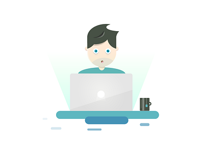Working Dude – Illustration clean dude flat illustration macbook work