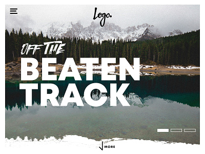 Off the Beaten Track clean desktop travel typography website