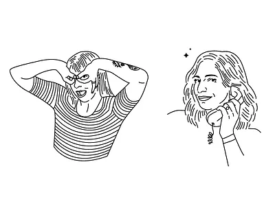 Frands illustration line art people portraits vector