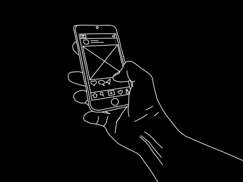 Procrastination 2 black and white feed gif hand draw instagram like mobile phone procrastination