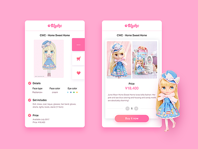 Blythe app blythe design doll materia ui ux