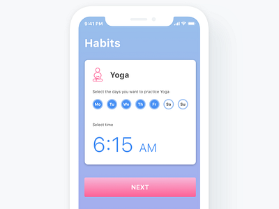 Habits design habit productivity ui ux yoga