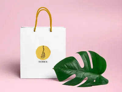 Seres (GLOWING COCOON) black brand branding design gold golden graphic logo minimal monochrome silk stationery