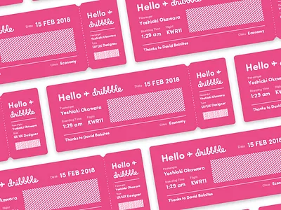 Hello Dribbble! debut ticket