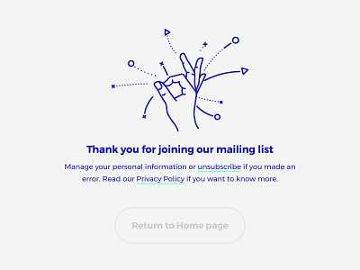 Subscriber Thank You hand line lineart mailing newsletter ok subscribe thank you ui website