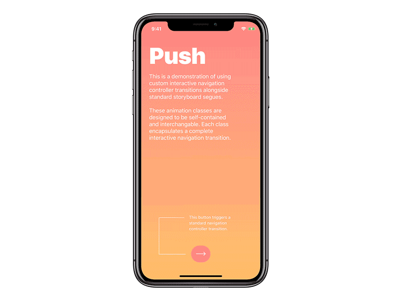 Interactive View Controller Transitions gradients ios storyboards swift transitions xcode