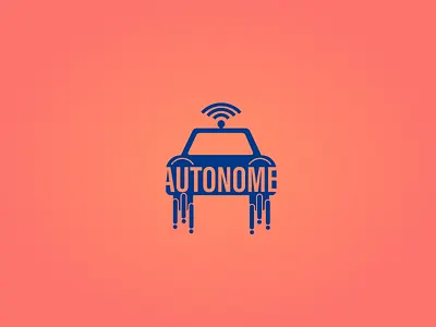 Autonome driver less car icon illustration illustrator logo