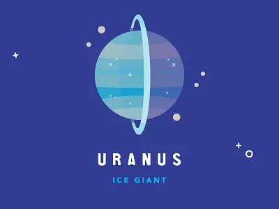 Planet Series: Uranus flat icon illustration moons planets solar system space uranus