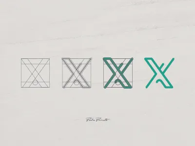 Platanus "X" brand grid letra logo logotype tipografia typography
