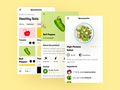 Healthy Food Site - Concept clean exercise food healthy minimal mobile ui ux vegan veggie