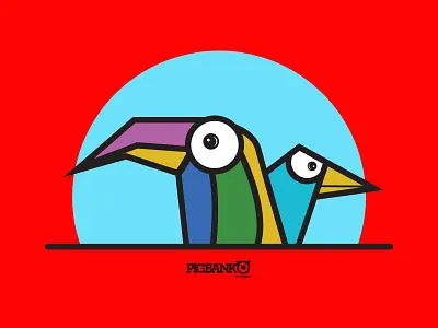 Pigbanko Birds animals birds illustration