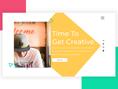 Homepage About Me - Time To Get Creative. animation art black color exploration homepage loadingpage news style ui ux