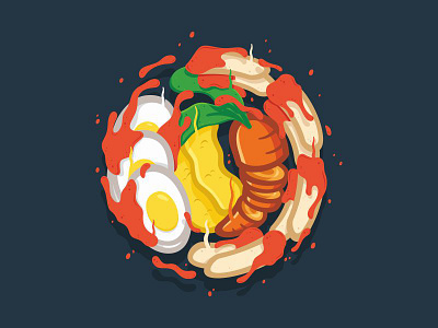 Tteokbokki - Kokikayu collaboration food illustration korea localfood tteokbokki wood woodcraft