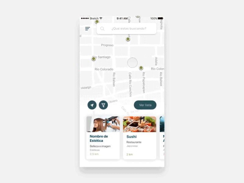 Map Interaction App animation app map navigation principle ui ux