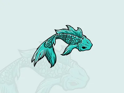 fish ilustration logo