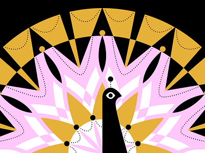 Peacock! bird flat design flat illustration illustration kaleidoscope mid century peacock symmetry
