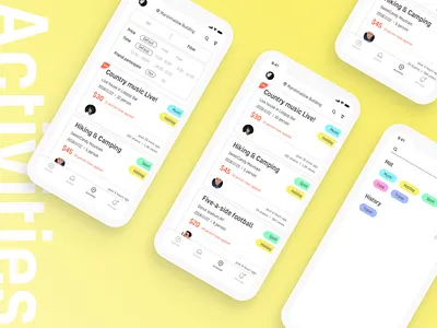 Reborn#1: Activities activity filter list search share tag ui