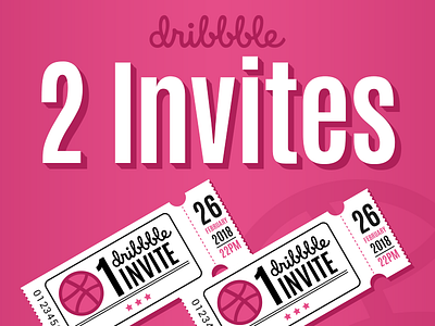 2 Dribbble Invites boy daily ui designer dribbble girl invitation invite portfolio ticket ui