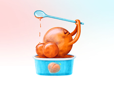 Cheeky IceCream cheeky cute drip funky funny ice cream illustration peach rude sweet