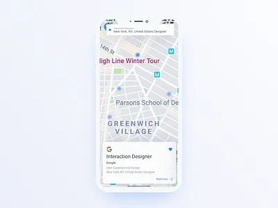 Daily UI challenge #050 — Job Listing 050 card dailyui google job list listing map uidesign view