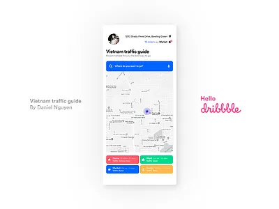 Vietnam Traffic Guide - Concept demo app colorful guide illustration iphone x map noodle traffic vietnam