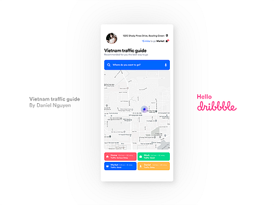 Vietnam Traffic Guide - Concept demo app colorful guide illustration iphone x map noodle traffic vietnam