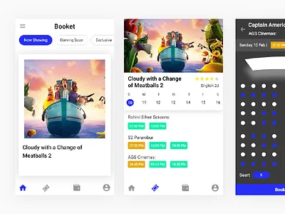 Booket booking cards checkout cinema light movie ticket