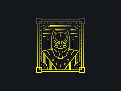 Black Panther avengers black panther film frame gold icon king line art marvel tchalla wakanda