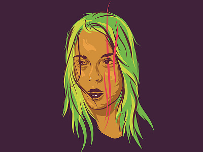 Magic // portrait. alex escu art emotions girl gradient illustration illustrator portrait poster print purple vector