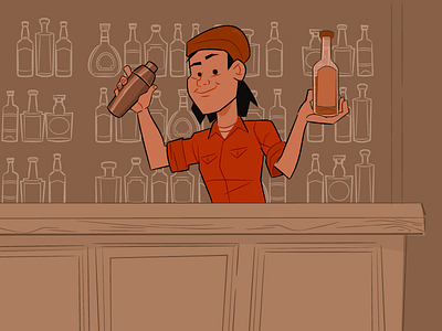 Hip Hop Night: Bartender adobe illustrator bar character character design dance hip hop illustration music nightlife promotional tokyo