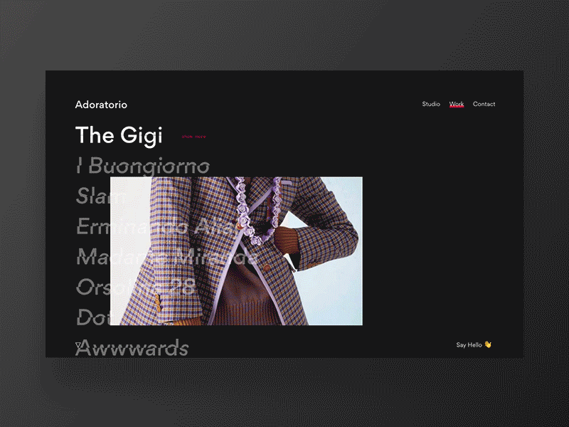 Adoratorio Studio animation black clean dailyui design digital flat gif minimal ui ux web design