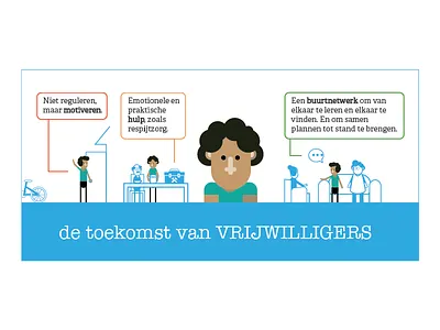 The Future of Volunteers caregiving corporate corporate communication dutch flat character infographic informal care political communication politics