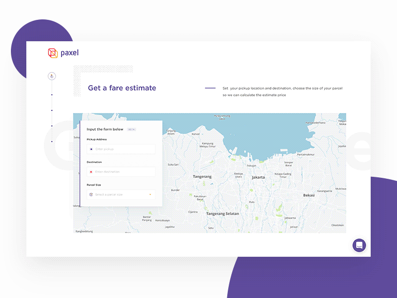 Paxel Homepage Exploration 2 android app delivery forwarding freight last mile delivery logistics map mobile pickup ui ux