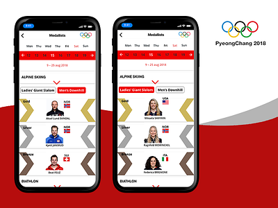 Daily Medallists adobexd app color dailyui design fun iphone ui ux