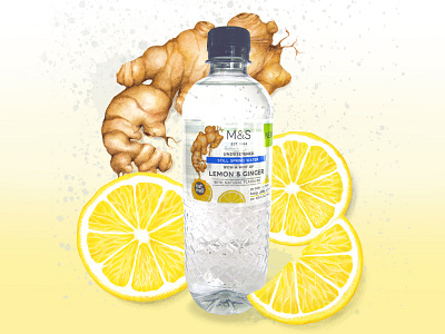 Drinks Label Illustration For Marks & Spencer drinks illustration food illustration fruit natural nature packaging watercolour illustration