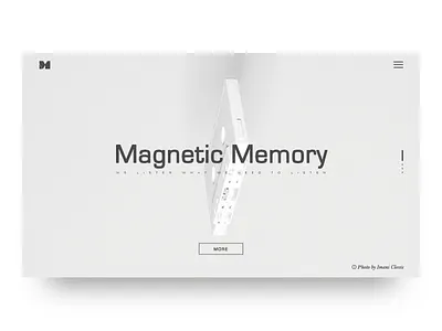 Magnetic Memory clean landing minimal music tape ui web white