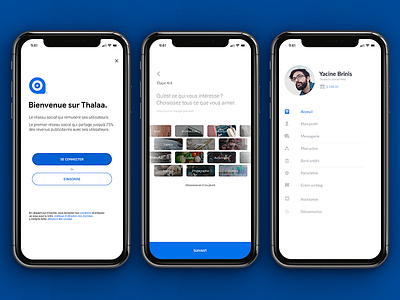 Thalaa - Signup app interface iphone iphonex login sign up social ui user