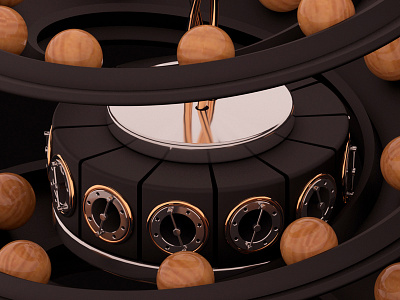 I still love marbles! 3d art artwork c4d cinema4d gold marbles maxon motiongraphics redshift render wood