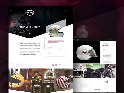 Ruby Helmets design ecommerce motorcycle polygons ui ux web