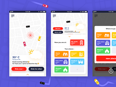 Transport app app colors delivery ios personal service solution transport ui ux