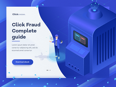 Click Fraud 3d design hosting illustration isometric landing minimal page server ui web