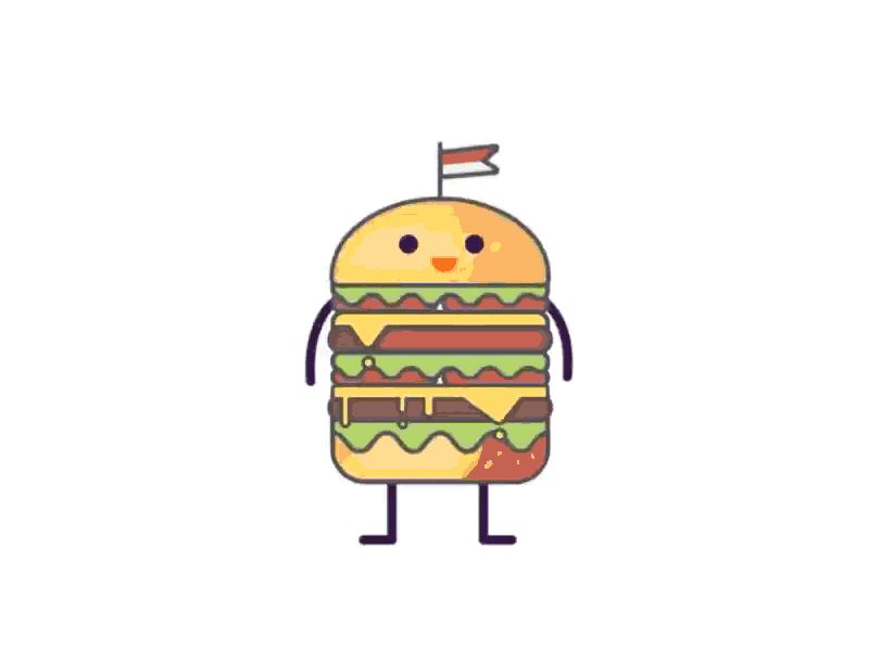 Burger Gif burger design flat food gif icon illustration minimalist outline style ui ux