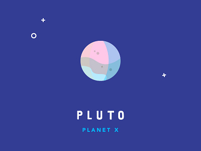 Planet Series: Pluto flat icon illustration moons planets pluto solar system space