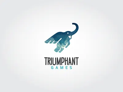 Triumphant Games . animal character design elephant games icon logo mascot minimal