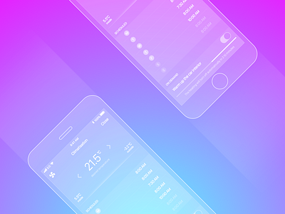 Vehicle Temperature Remote design gradient phone radial temperature transparent wireframe