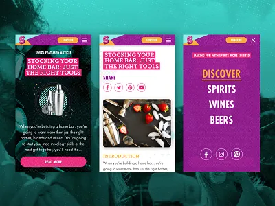 Swizl Web Mobile alcohol drinks swizl swizllife texture ui ux web design