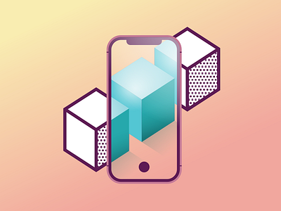 Augmented Reality 1/3 2d 3d cube device iphonex ar isometric photo screen